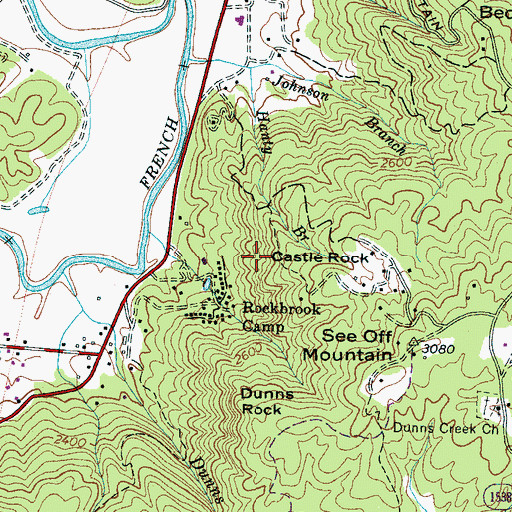 Topographic Map of Castle Rock, NC