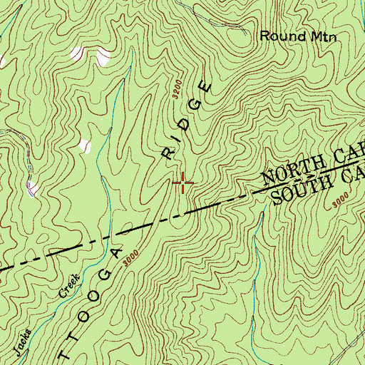 Topographic Map of Chattooga Ridge, NC