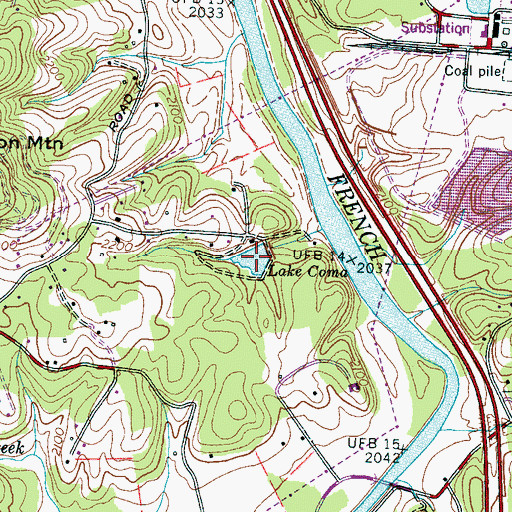Topographic Map of Lake Coma, NC