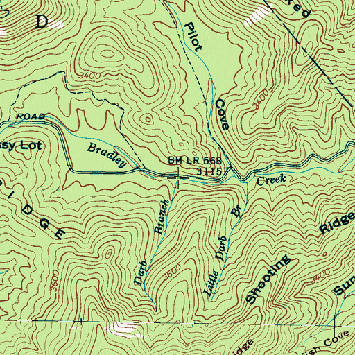 Topographic Map of Darb Branch, NC