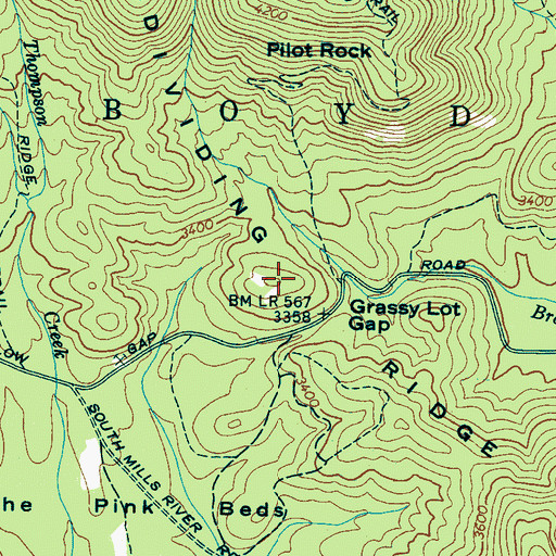 Topographic Map of Dividing Ridge, NC