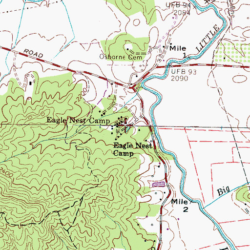 Topographic Map of Eagle Nest Camp, NC