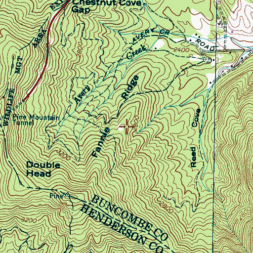Topographic Map of Fannie Ridge, NC