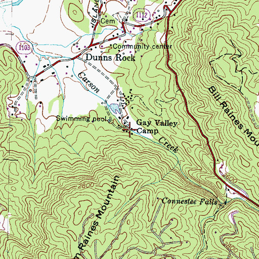 Topographic Map of Gay Valley Camp, NC