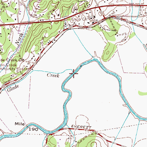 Topographic Map of Glade Creek, NC