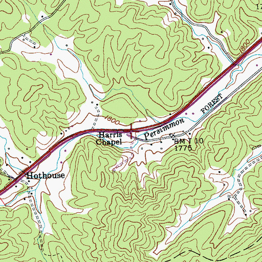 Topographic Map of Harris Chapel, NC