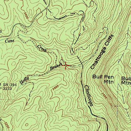 Topographic Map of Holly Branch, NC