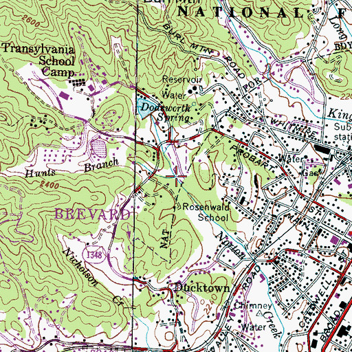 Topographic Map of Hunts Branch, NC