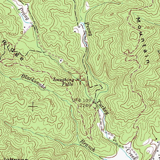 Topographic Map of Laughing Falls, NC