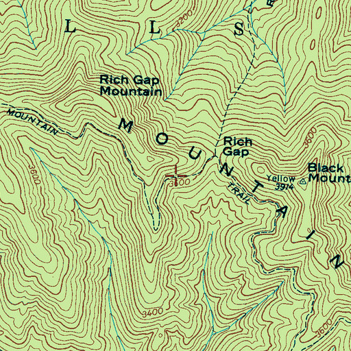 Topographic Map of Laurel Mountain Trail, NC