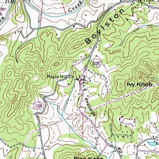 Topographic Map of Maple Hill Church, NC