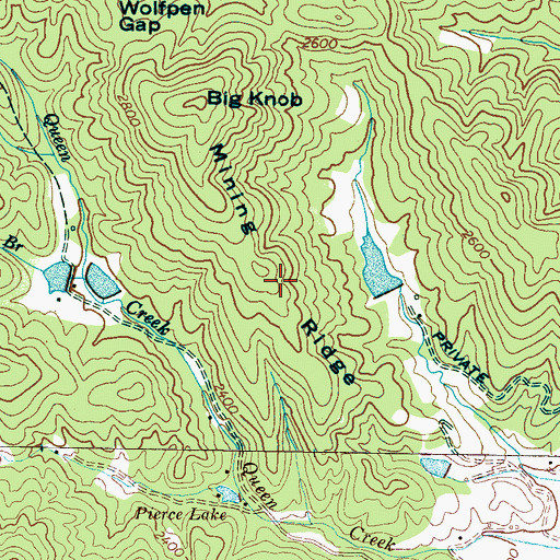 Topographic Map of Mining Ridge, NC