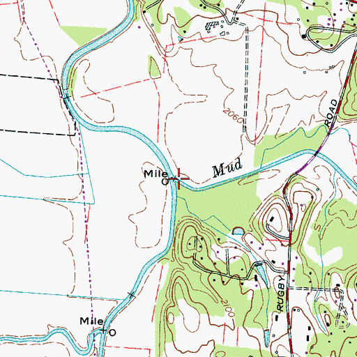 Topographic Map of Mud Creek, NC