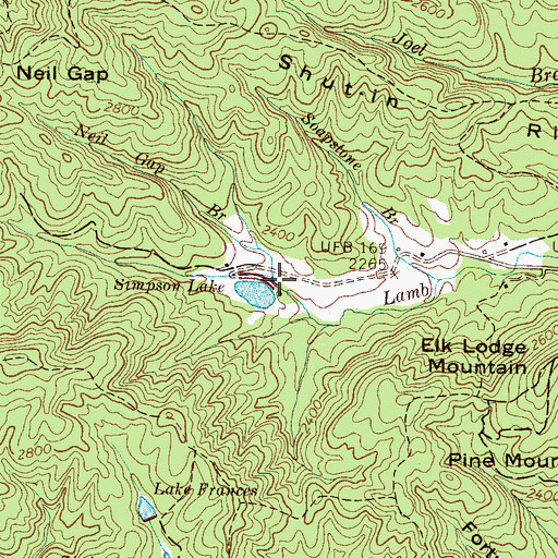 Topographic Map of Neil Gap Branch, NC