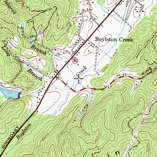 Topographic Map of Osborne Branch, NC