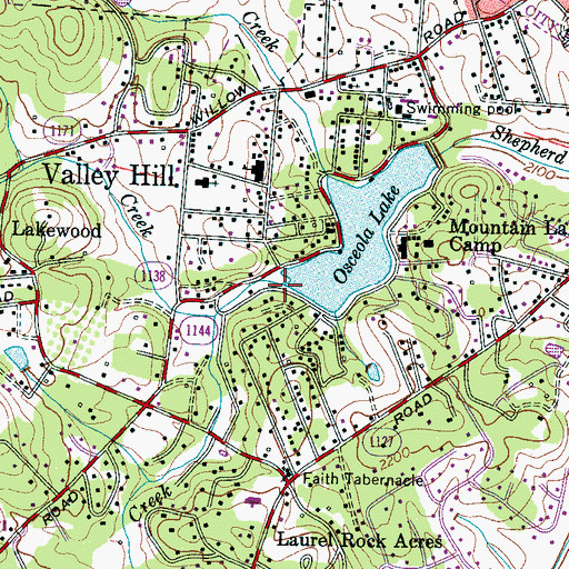 Topographic Map of Perry Creek, NC