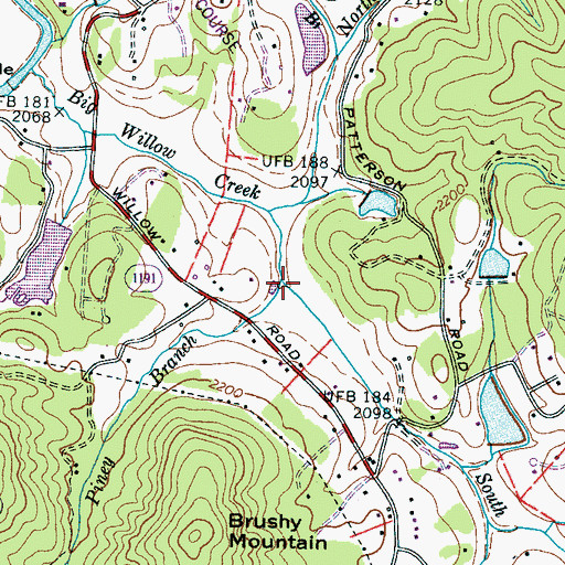 Topographic Map of Piney Branch, NC