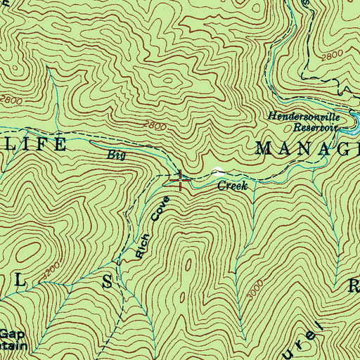 Topographic Map of Rich Cove, NC