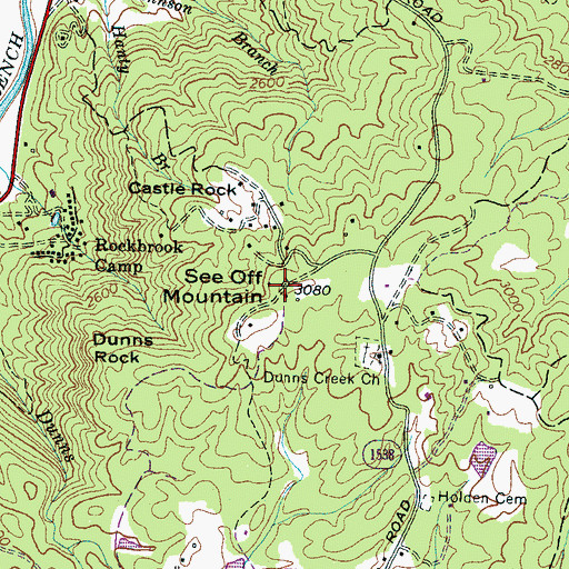 Topographic Map of See Off Mountain, NC