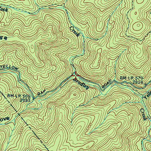 Topographic Map of Slate Rock Creek, NC