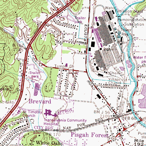 Topographic Map of Temple Church, NC