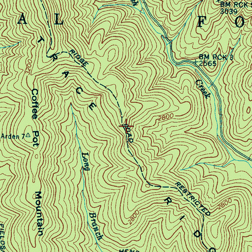 Topographic Map of Trace Ridge, NC