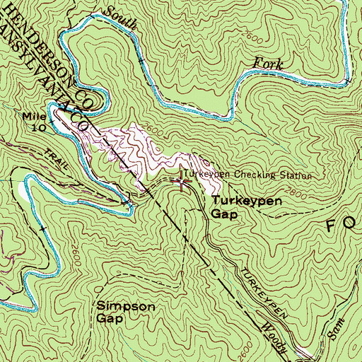 Topographic Map of Turkeypen Checking Station, NC
