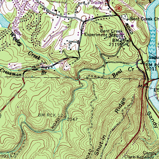 Topographic Map of Wesley Creek, NC
