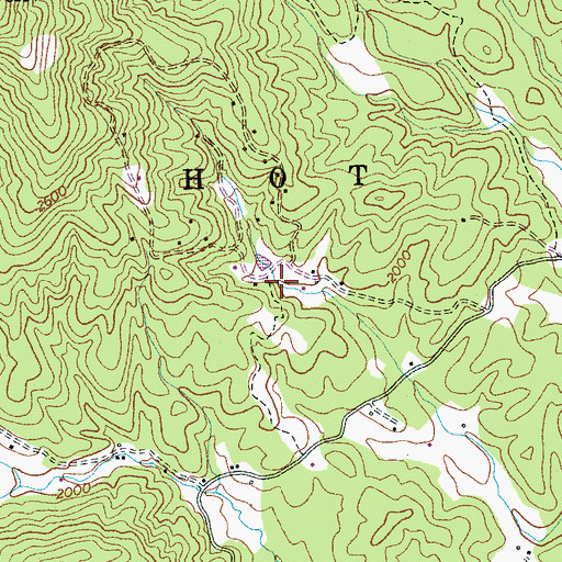 Topographic Map of Hideaway Mountain Lake Dam, NC