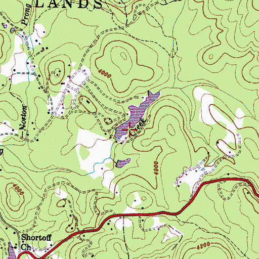 Topographic Map of Cold Springs Saddle Club Dam, NC