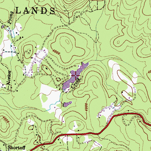Topographic Map of Cold Springs Saddle Club Lake, NC