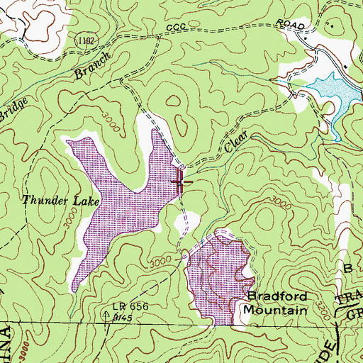 Topographic Map of Thunder Lake Dam, NC