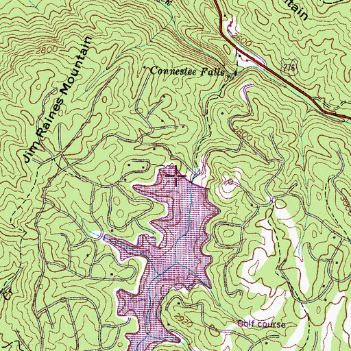 Topographic Map of Ticoa Dam, NC