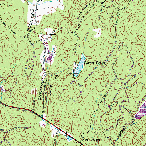 Topographic Map of Slick Rock Mountain Dam, NC