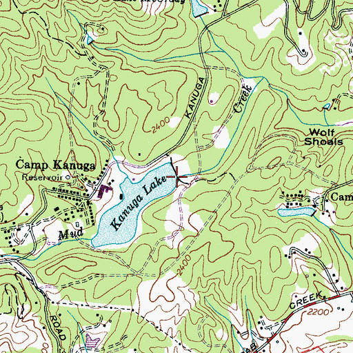 Topographic Map of Kanuga Lake Lower Dam, NC