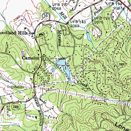 Topographic Map of Lake Rugby, NC