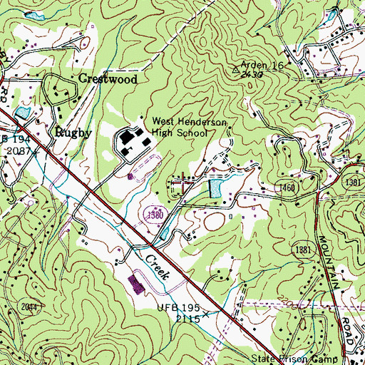 Topographic Map of Sedgewood, NC