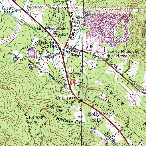 Topographic Map of Sycamore, NC