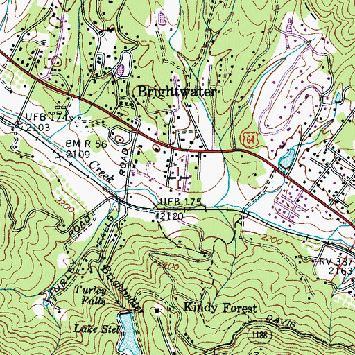 Topographic Map of Fraizer Forest, NC