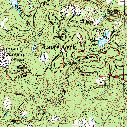 Topographic Map of Wildwood Heights, NC