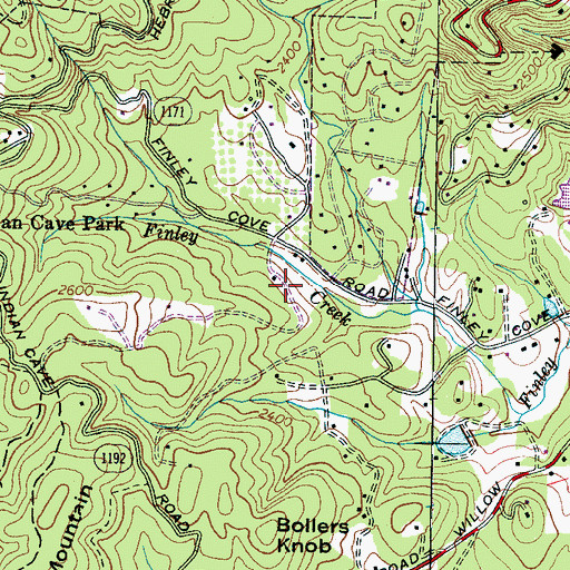 Topographic Map of Quail Hollow, NC