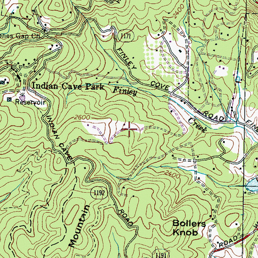 Topographic Map of Finlay Brook, NC