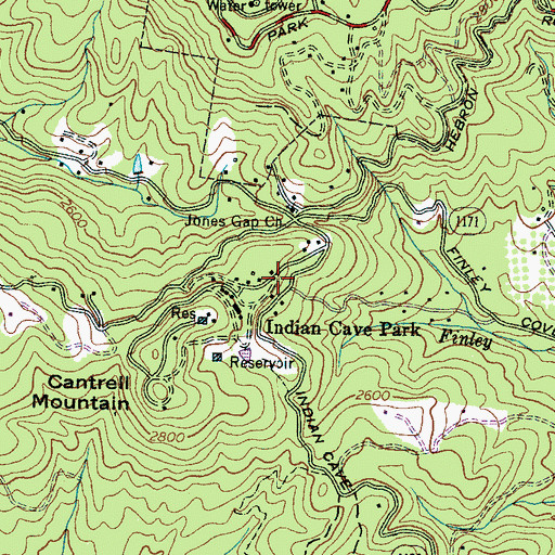 Topographic Map of Indian Cove, NC