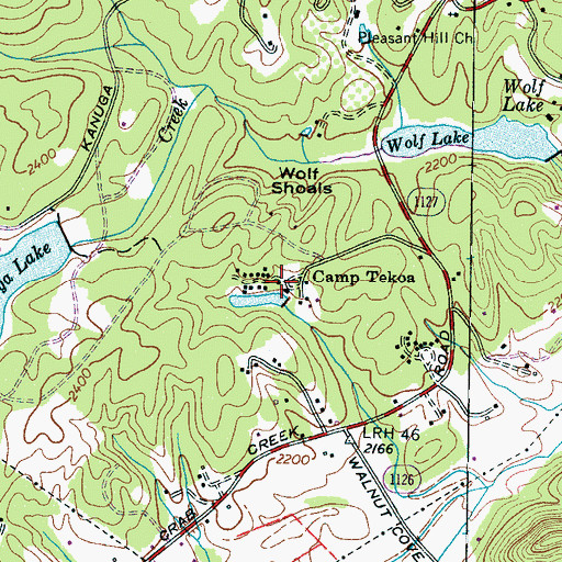Topographic Map of Thomas Forest, NC