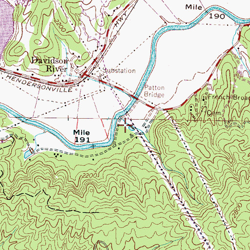 Topographic Map of Patton Mountain Estates, NC