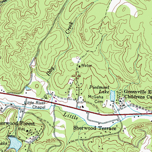 Topographic Map of Sherwood Ridge, NC