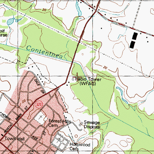 Topographic Map of WGHB-AM (Farmville), NC
