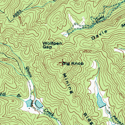Topographic Map of Big Knob, NC