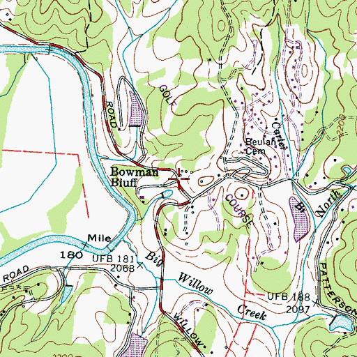 Topographic Map of Bowman Bluff, NC
