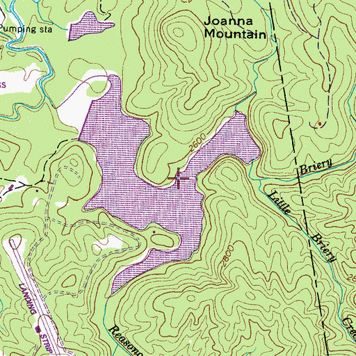 Topographic Map of Briery Fork Creek, NC